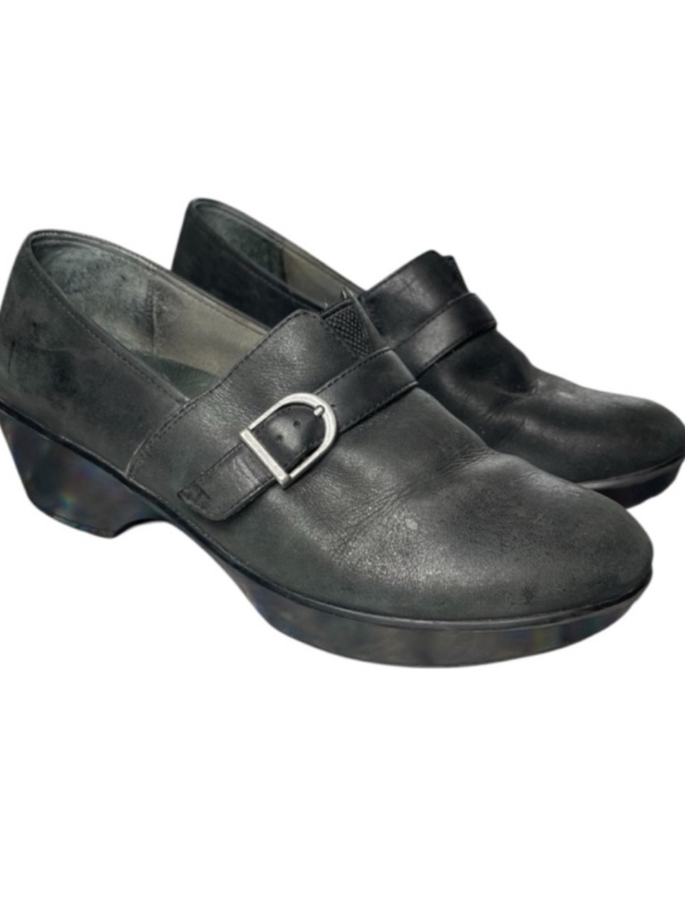 Dansko Black Leather Mary Jane Clogs Women’s EU 40 Comfort Work Nurse Shoes
